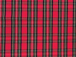 綿ポリのベーシックな先染めタータンチェックレッド