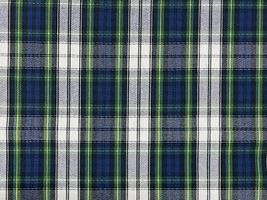 綿ポリのベーシックな先染めタータンチェックホワイトグリーン