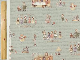 【現品限り特価】ドールのスケアープリント「楽譜とドール」グリーン