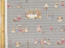 【現品限り特価】ドールのスケアープリント「楽譜とドール」グレー