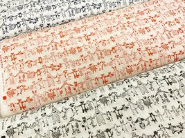 my piece of fabric 60ローンプリント「手つなぎアニマルズ」_拡大イメージ