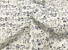 my piece of fabric 60ローンプリント「手つなぎアニマルズ」_拡大イメージ