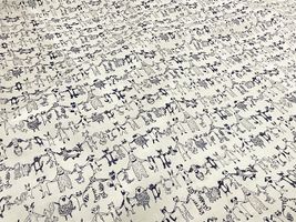 my piece of fabric 60ローンプリント「手つなぎアニマルズ」_拡大イメージ