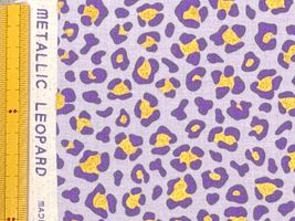 ラメつきスケアプリント「メタリックレオパード」パープル×金ラメ