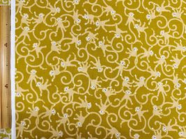 和柄スケアプリント「からくさモンキー」イエロー