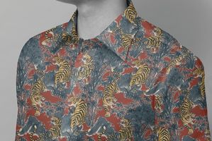 【現品限り特価】ヴィンテージシーチングプリントCreate Your Style「鶴」_拡大イメージ