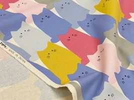 コットンこばやしツイルプリント「ねこのプリン」_拡大イメージ