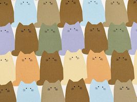 コットンこばやしツイルプリント「ねこのプリン」_拡大イメージ