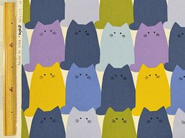 コットンこばやしツイルプリント「ねこのプリン」_拡大イメージ