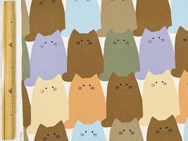 コットンこばやしツイルプリント「ねこのプリン」_拡大イメージ