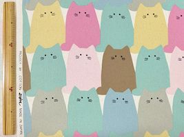 コットンこばやしツイルプリント「ねこのプリン」_拡大イメージ