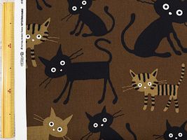 オックスプリントCoCoLand「大きめな黒猫」ブラウン
