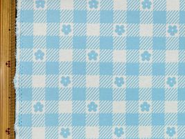 韓国fabric フラワージャガードニットスカイブルー