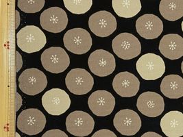 北欧調 3.5センチサークルのオックスプリント黒地×ブラウン系