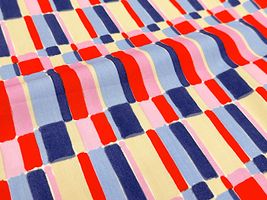 my piece of fabric ブラッシュペイントの40ブロードプリントレッド×サックス