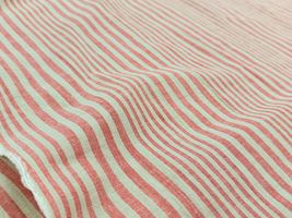 【現品限り特価】Exclusive Collection ランダムストライプの先染綿麻ワッシャー赤ストライプ