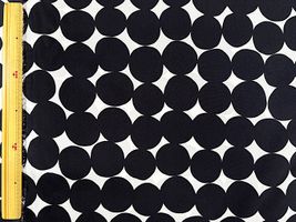 北欧調ナイロンオックスプリント「連なるドット」ブラック