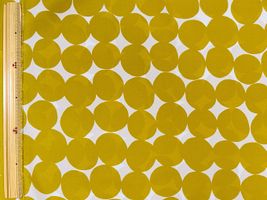 北欧調ナイロンオックスプリント「連なるドット」イエロー