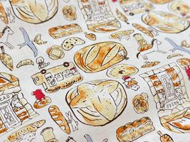 my piece of fabric 60ローンプリント「おとぎのパン」オフ白