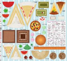 素敵なケーキ屋さんのパネルシーチングプリントブルー