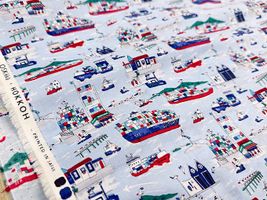 my piece of fabric カラフルなコンテナ船の60ローンプリント_拡大イメージ