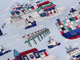 my piece of fabric カラフルなコンテナ船の60ローンプリント_拡大イメージ