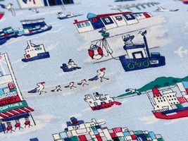 my piece of fabric カラフルなコンテナ船の60ローンプリント_拡大イメージ