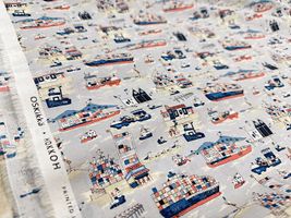 my piece of fabric カラフルなコンテナ船の60ローンプリント_拡大イメージ