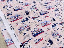 my piece of fabric カラフルなコンテナ船の60ローンプリント_拡大イメージ