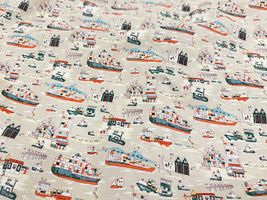 my piece of fabric カラフルなコンテナ船の60ローンプリント_拡大イメージ