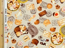 オックスプリント「猫のクッキー缶 season2」ベージュ