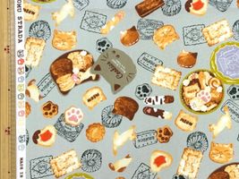 オックスプリント「猫のクッキー缶 season2」グリーン