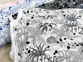 my piece of fabric 60ローンプリント「猫のかくれんぼ」_拡大イメージ