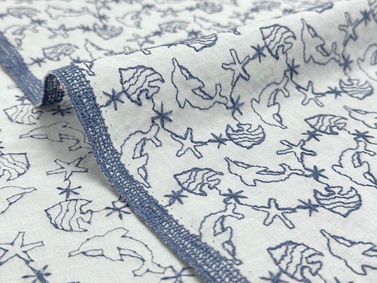 【現品限り特価】Exclusive Collection イルカと海の生き物のコットンローンレース