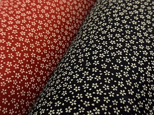 【現品限り特価】印伝調和柄シーチングプリント「桜」