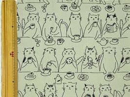 Snack time!オックスプリント「Cat&Tea」グリーンティー