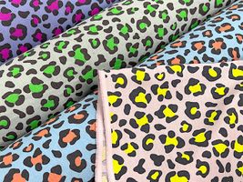 綿麻キャンバスプリント「BIG NEON LEOPARD」_拡大イメージ