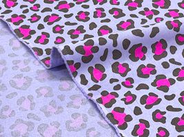 綿麻キャンバスプリント「BIG NEON LEOPARD」パープル系