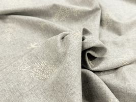 北欧調コットン杢ビエラ刺しゅう「ミモザ」ペールグレー