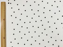 上品な60ローン水玉ドットプリントオフホワイト地×ブラック