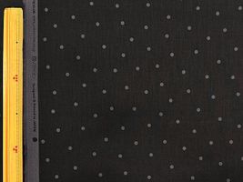 上品な60ローン水玉ドットプリントブラック地×チャコールグレー