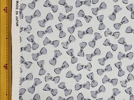 かわいいリボンのオックスプリントグレー