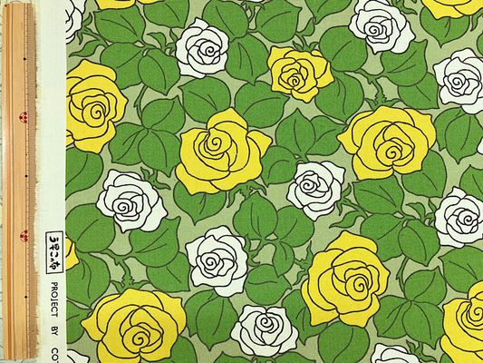 コットンこばやし フレンチローズのコットンキャンバスプリント