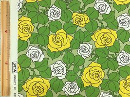 コットンこばやし フレンチローズのコットンキャンバスプリントイエロー