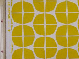 北欧調 幾何学綿麻キャンバスプリント「チーズ」チーズ黄