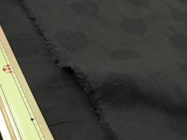 Exclusive Collection綿麻ドットジャガード(直径約3cm)スミクロ