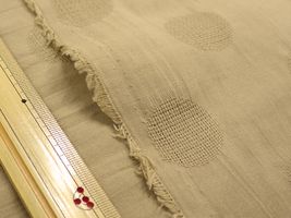 Exclusive Collection綿麻ドットジャガード(直径約3cm)サンドベージュ