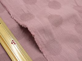 Exclusive Collection綿麻ドットジャガード(直径約3cm)スモークピンク