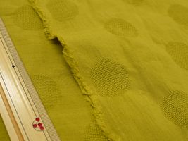 Exclusive Collection綿麻ドットジャガード(直径約3cm)マスタード