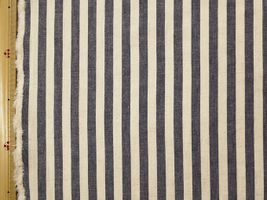 Exclusive Collection 西脇産綿麻ウェザーストライプネイビー×白/細約0.9cm